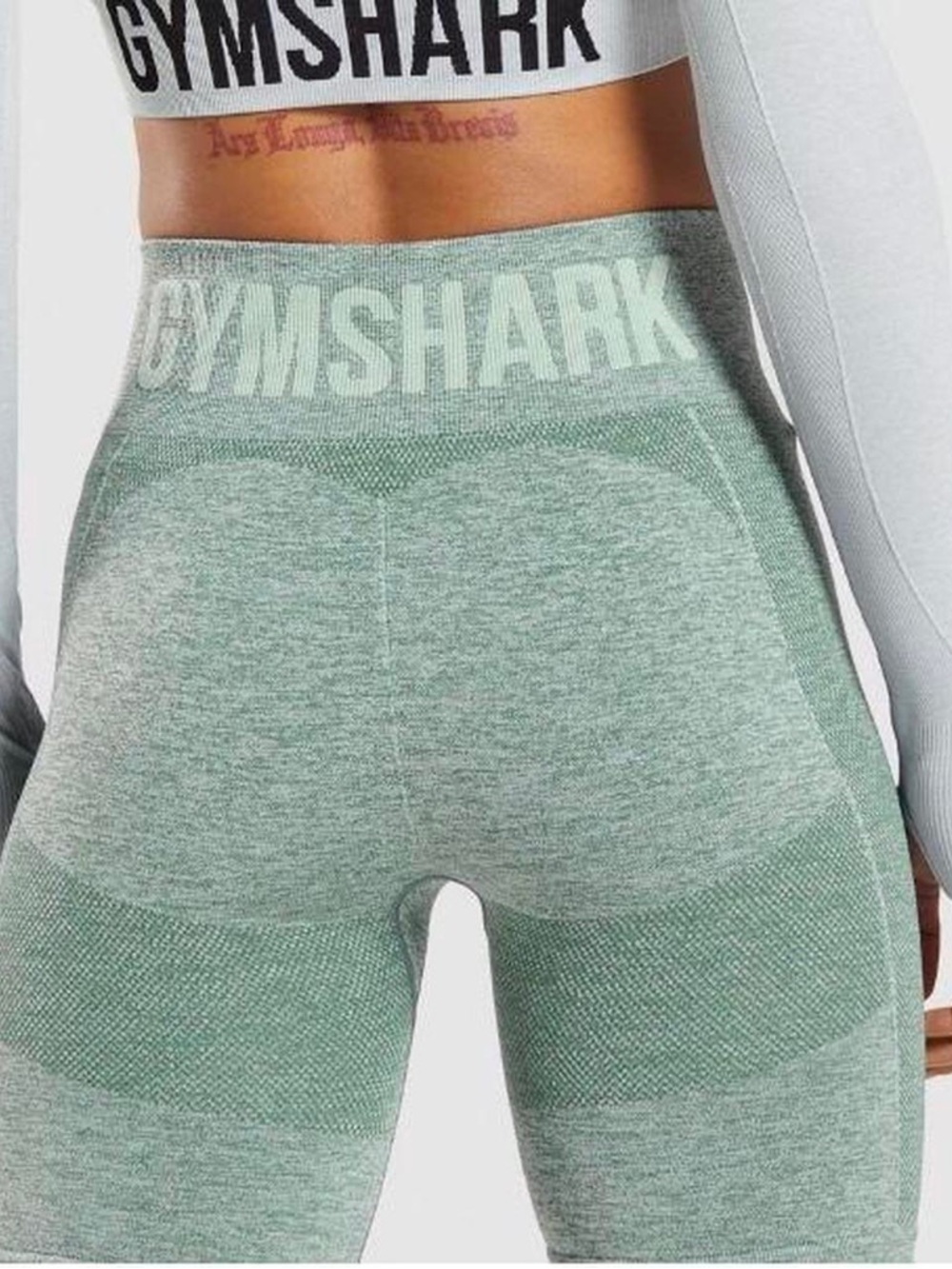 GYMSHARK /// Women’s Flex Sage Green Seamless High-Waist Leggings - Size XS